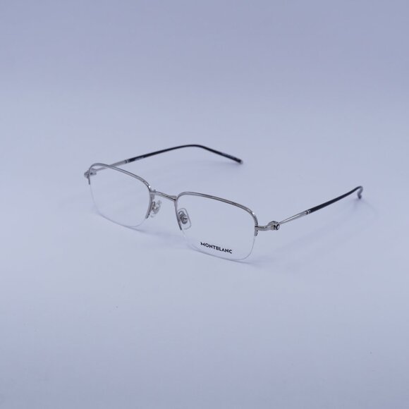 Montblanc MB0131O 001 Eyeglasses Silver/Black 52mm Rectangle Frame - Picture 1 of 11